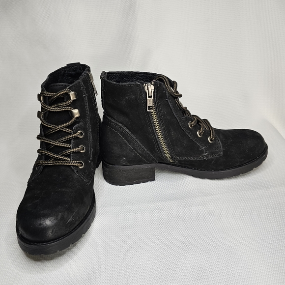 Steve Madden"Gobbin" Black Leather Ankle Boot With Block Heel-Size: 6.5 - Picture 4 of 7